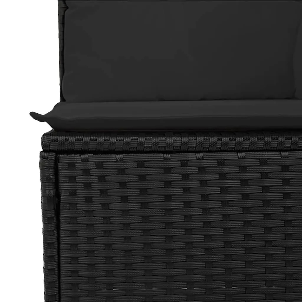 Garden Sofa Set 10 Piece Outdoor Furniture Black Poly Rattan Modular Patio