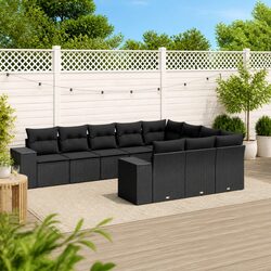 Your Go-To 10-Piece Black Outdoor Sofa Set