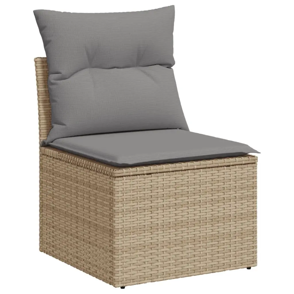 Garden Sofa Set 10 Piece Outdoor Furniture Beige Cushions Patio Seating Modular
