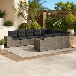 Compact and Stylish 10 Piece Garden Sofa Set for Outdoors
