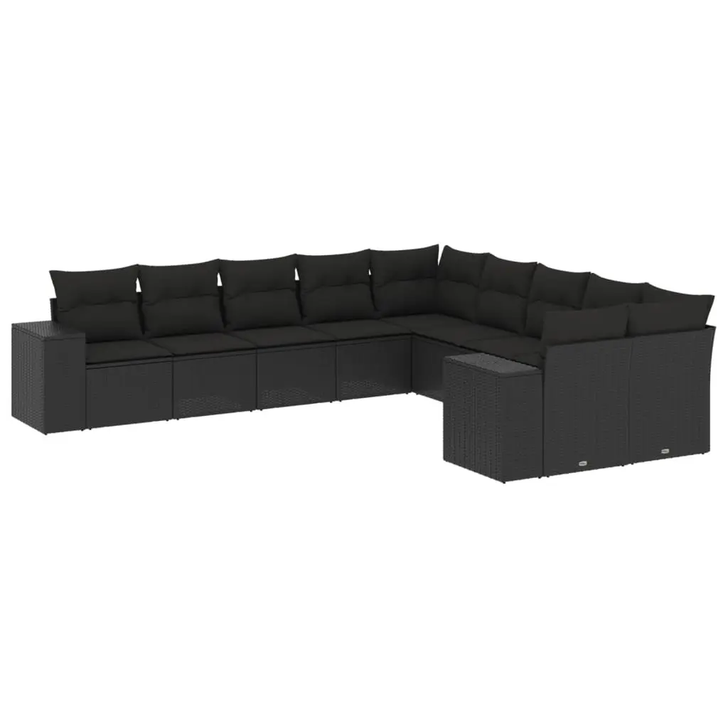 Garden Sofa Set 10 Piece Outdoor Furniture Patio Seating Modular Black with