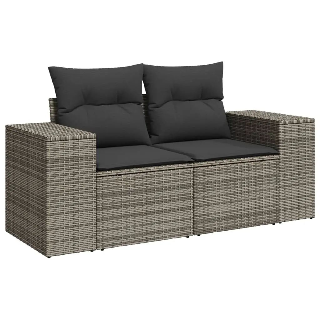 Garden Sofa Set 10 Piece Outdoor Furniture Grey Poly Rattan Patio Seating with