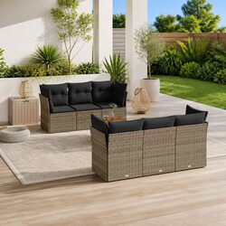 Concise 7 Piece Garden Sofa Set for Outdoor Spaces