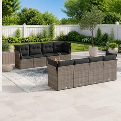 Compact 9-Piece Garden Sofa Set for Outdoor Comfort