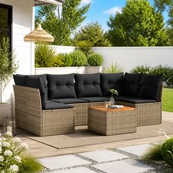 7 Piece Grey Outdoor Sofa Set: Modern and Practical