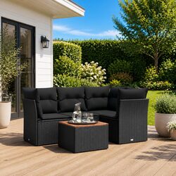 Compact 5-Piece Garden Sofa Set with Cushions