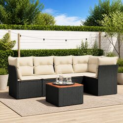 Compact and Comfortable 6-Piece Black Garden Sofa Set