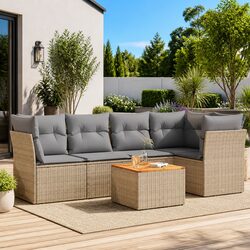 Compact 6 Piece Garden Sofa Set for Outdoor Enjoyment