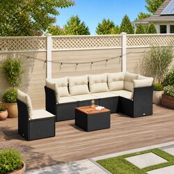 7 Piece Garden Sofa Set - Modern and Compact Design