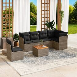 7 Piece Outdoor Furniture Set in Grey