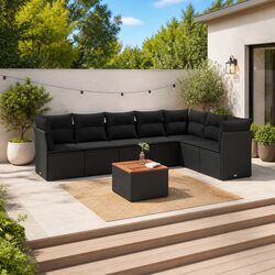 Concise Comfort: 8 Piece Outdoor Sofa Set