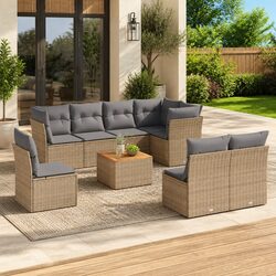 9 Piece Garden Sofa Set - Durable, Stylish, and Modular