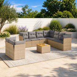 Compact and Stylish 10-Piece Outdoor Sofa Set