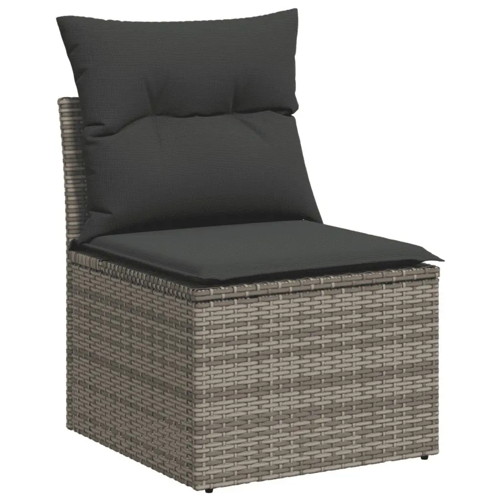 Garden Sofa Set 10 Piece Outdoor Furniture Grey Poly Rattan with Cushions Patio