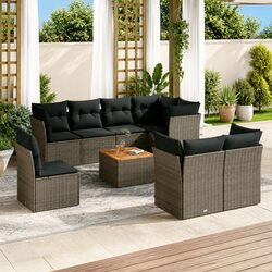 9 Piece Grey Outdoor Furniture Set