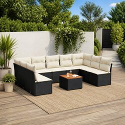 Compact 10-Piece Garden Sofa Set with Cushions