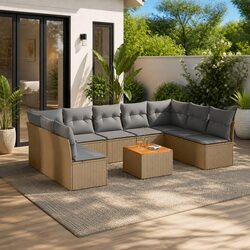 10 Piece Modular Outdoor Sofa Set for Comfortable Gatherings