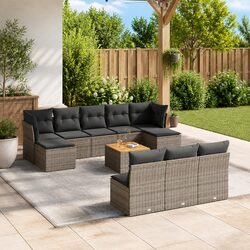 Compact and Stylish Grey 11 Piece Outdoor Sofa Set