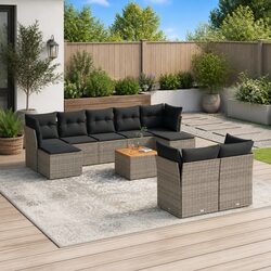 Concise Modular 10-Piece Outdoor Sofa Set