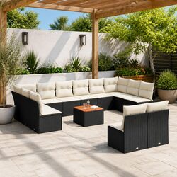 Compact 13-Piece Outdoor Garden Sofa Set with Cushions