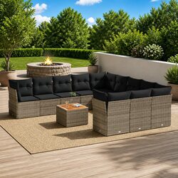 Garden Sofa Set 12 Piece Outdoor Patio Furniture Lounge Grey Modular Cushions