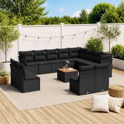 Sleek 13-Piece Outdoor Furniture Set in Black