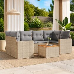 Compact and Durable 7 Piece Garden Sofa Set