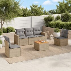 Garden Sofa Set with Beige Cushions: Simple and Stylish
