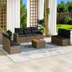 Garden Sofa Set 8 Piece Outdoor Furniture Patio Grey Rattan Modular with