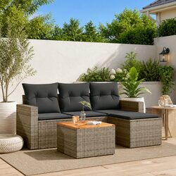 5 Piece Garden Sofa Set with Cushions