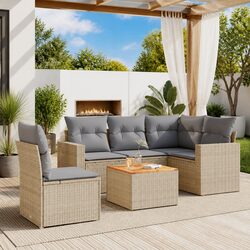 Compact and Stylish 6 Piece Garden Sofa Set for Outdoors