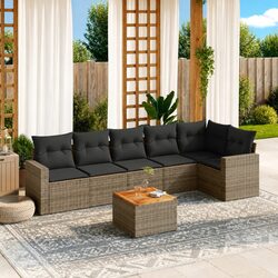 Concise 7 Piece Garden Sofa Set in Grey