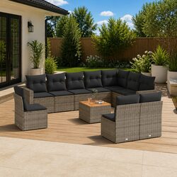 11 Piece Garden Sofa Set with Cushions for Your Outdoor Enjoyment