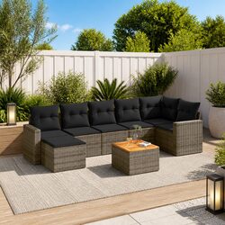 Charming 8 Piece Grey Garden Sofa Set for You