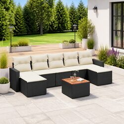 Compact 8-Piece Modular Outdoor Sofa and Table Set