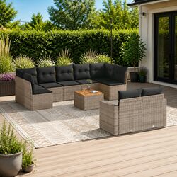 Compact and Stylish 10-Piece Outdoor Sectional Sofa Set