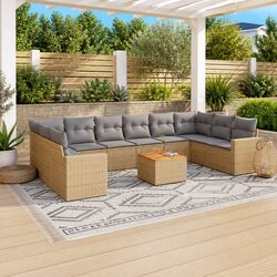 Versatile 11 Piece Outdoor Sectional Sofa Set with Cushions