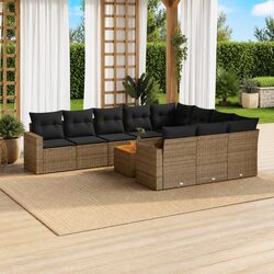 Compact 11 Piece Grey Outdoor Sectional Sofa Set