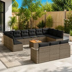 Stylish 14-Piece Grey Outdoor Sofa Set for You