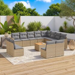Concise Comfort: 13 Piece Outdoor Sofa Set