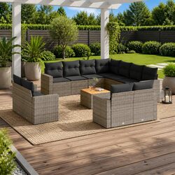 12 Piece Outdoor Sofa Set Grey