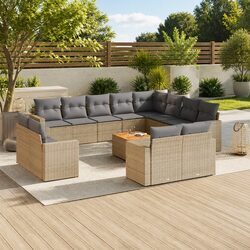 Compact 13-Piece Outdoor Sectional Sofa Set