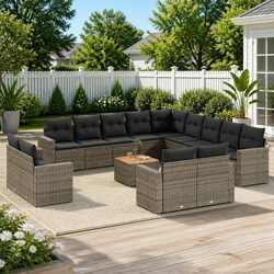 Compact 14-Piece Outdoor Sectional Sofa Set