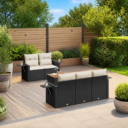 Compact Black Outdoor Sectional Sofa Set