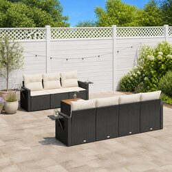 Comfy 8 Piece Outdoor Sofa Set in Black Rattan