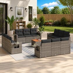 Compact and Stylish 13-Piece Outdoor Sectional Sofa Set
