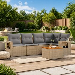 Concise 6-Piece Modular Outdoor Sofa Set