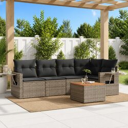 Compact and Durable 6 Piece Grey Outdoor Sofa Set