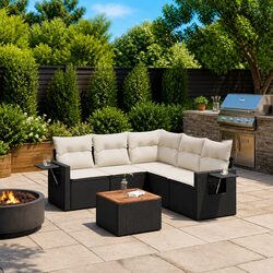 Compact and Stylish 6 Piece Garden Sofa Set in Black