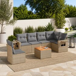 7-Piece Outdoor Sectional Sofa Set – Simple and Stylish